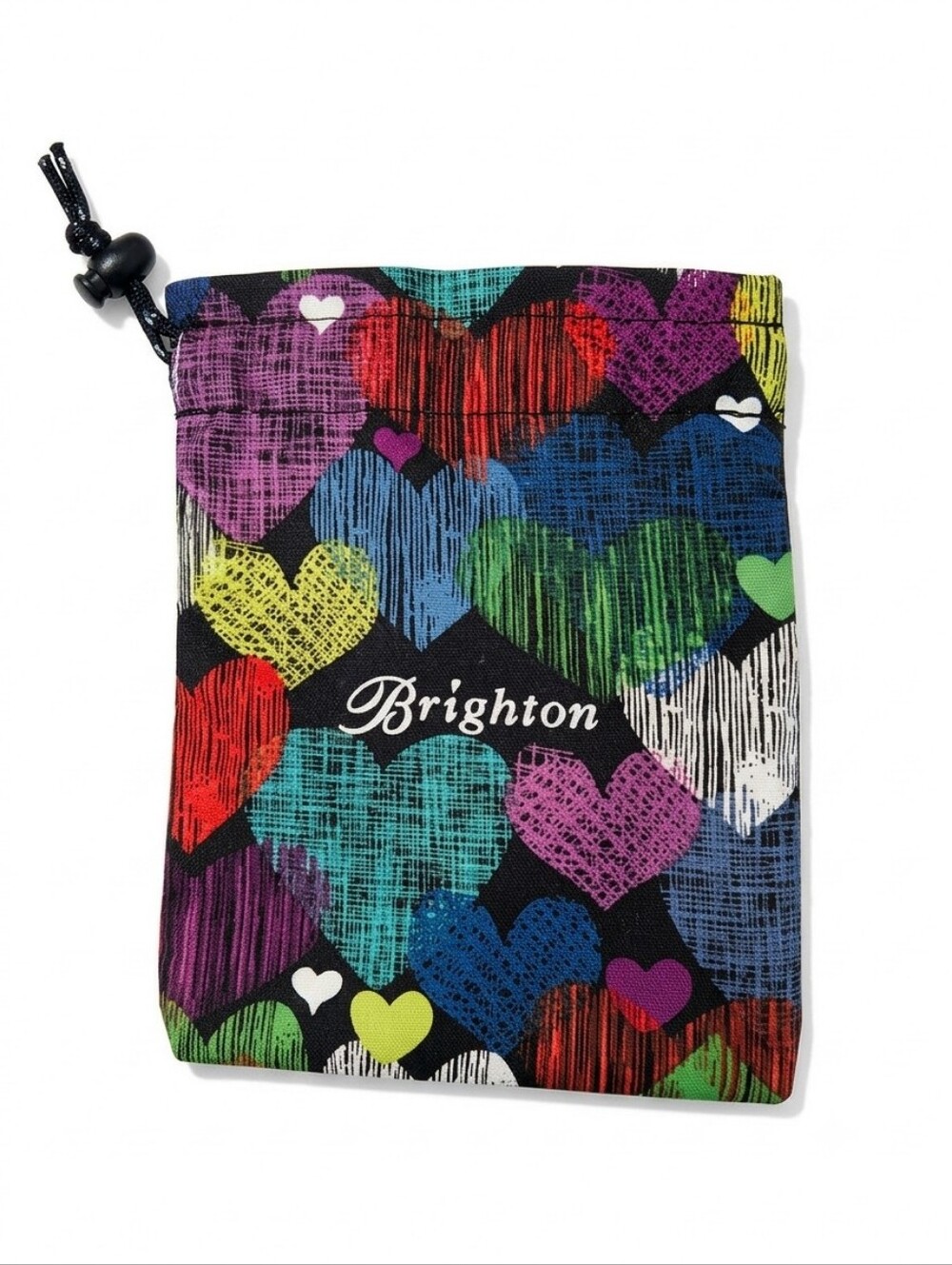 Brighton Black Dust Bag with Multicolor Hearts - Picture 1 of 5